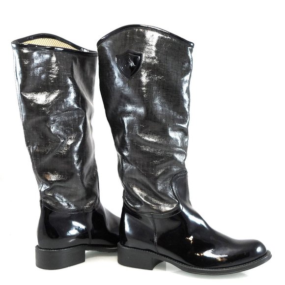 NEW$685 Aquatalia Waterproof Patent Leather Rain Tall Riding Pull-On Boots 6 - Picture 14 of 14